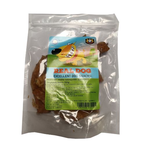 RD71191 Real Dog Snacks Jaučio sausgyslės pjaustytos 200g paveikslėlis