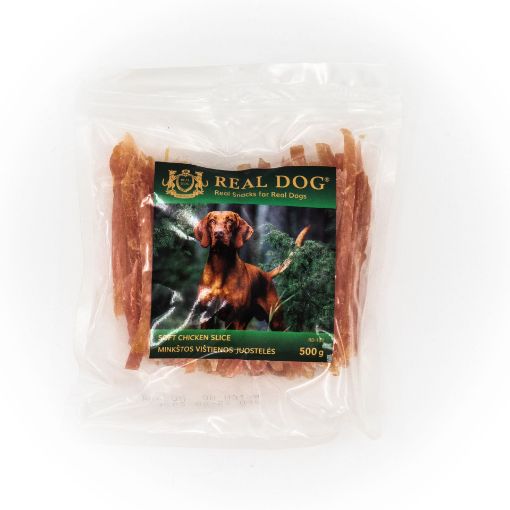 RD-102 REAL DOG SNACKS Minkštos vištienos juostelės 500g paveikslėlis