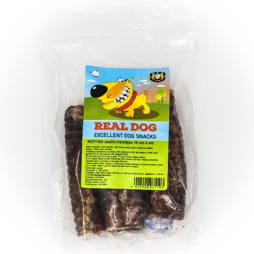 RD71103 Real Dog Snacks Jaučio trachėjos 15 cm 3 vnt. paveikslėlis