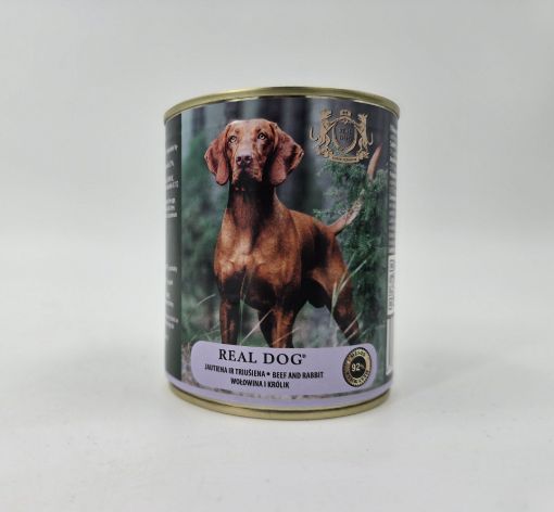 RD70332 Real Dog SP - Wet Beef and Rabbit for Adult Dogs 800 g (pak6) paveikslėlis